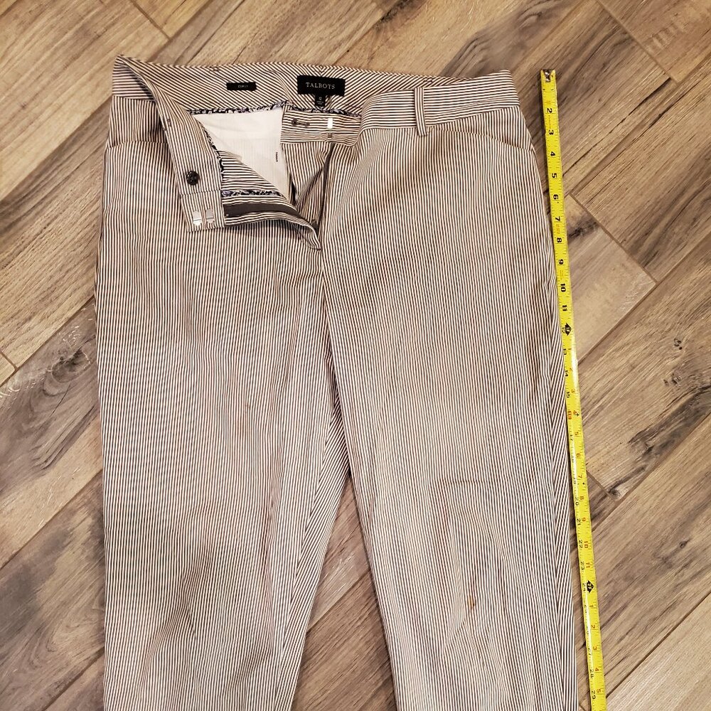 EUC Talbots Curvy pants, striped 12, herringbone